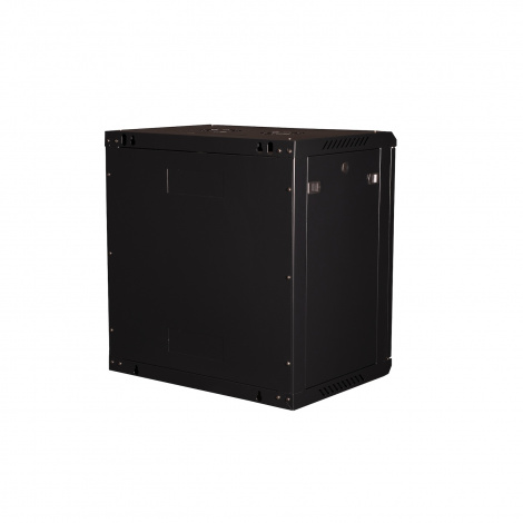 Шкаф 19" телекоммуникационный настенный, 12U 635x600х450 мм, дверь стекло, черный